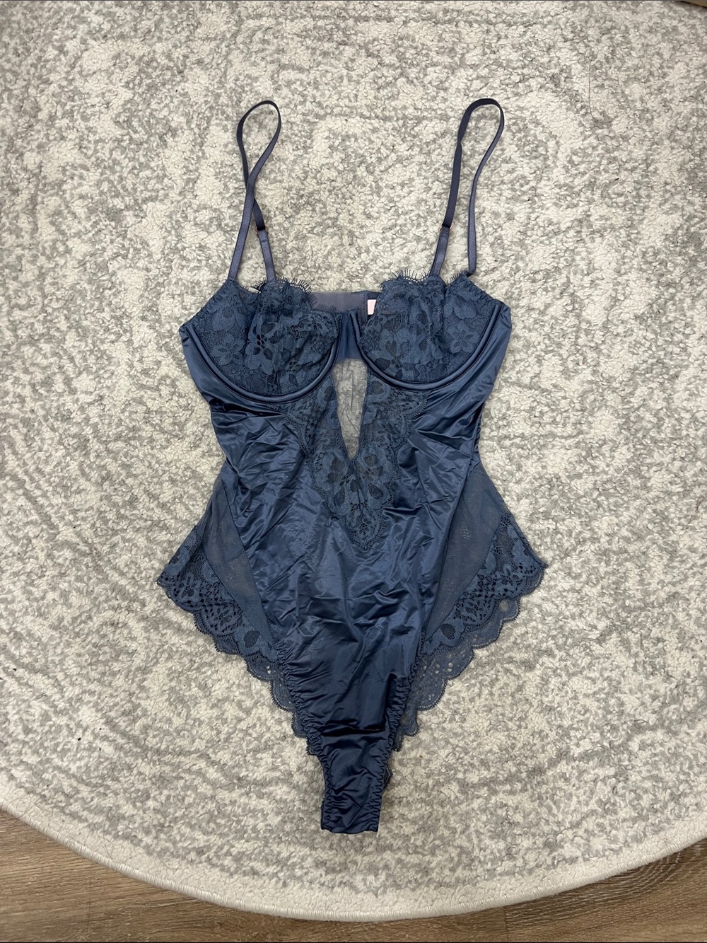 NWT Victoria’s Secret Blue Lingerie Bodysuit